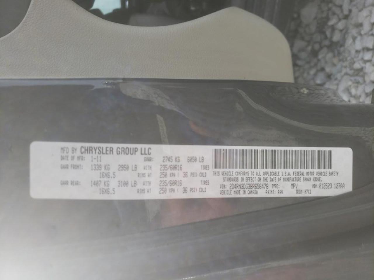 Photo 10 from auction – 2011 DODGE GRAND CARA with VIN 2D4RN3DG3BR656478
