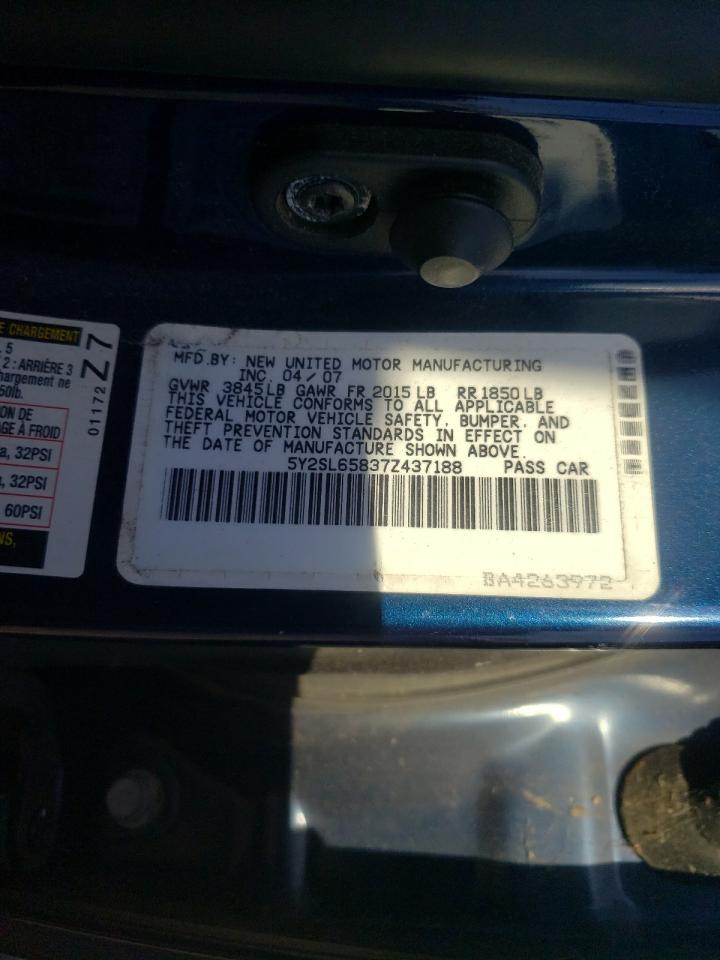 Photo 10 from auction – 2007 PONTIAC VIBE with VIN 5Y2SL65837Z437188