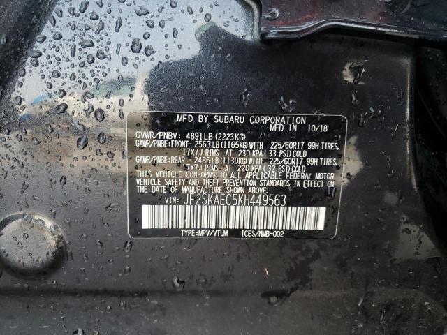 Photo 10 from auction – 2019 SUBARU FORESTER P with VIN JF2SKAEC5KH449563