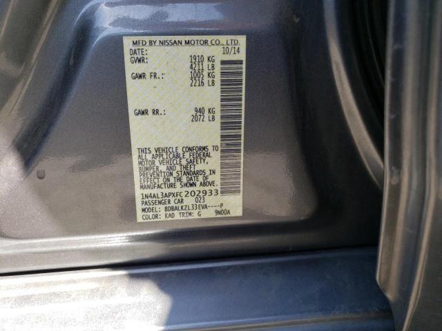 Photo 10 from auction – 2015 NISSAN ALTIMA 2.5 with VIN 1N4AL3APXFC202933