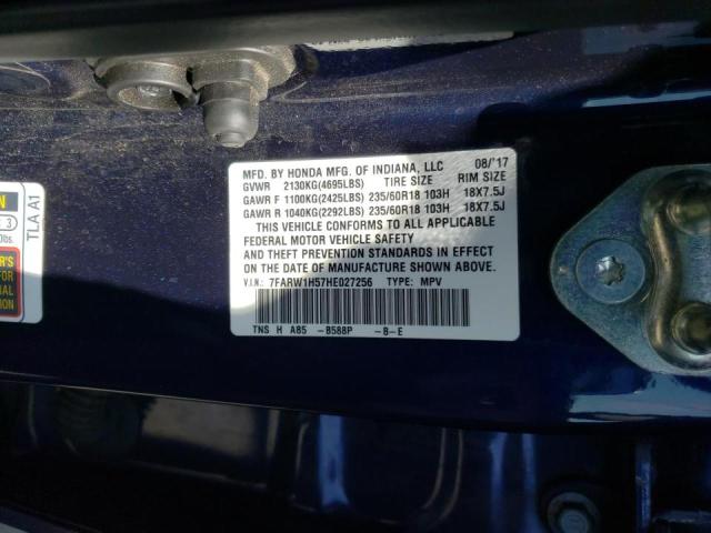 Photo 10 from auction – 2017 HONDA CR-V EX with VIN 7FARW1H57HE027256