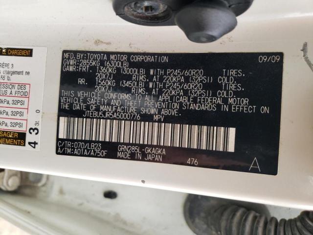 Photo 10 from auction – 2010 TOYOTA 4RUNNER SR with VIN JTEBU5JR5A5000776