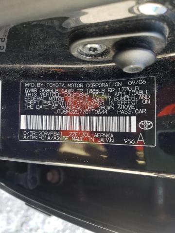 Photo 10 from auction – 2007 TOYOTA COROLLA CE with VIN JTDBR32E770110644
