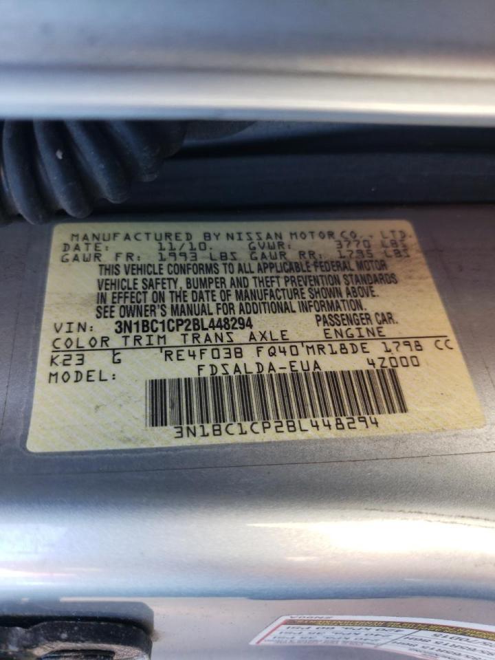 Photo 10 from auction – 2011 NISSAN VERSA S with VIN 3N1BC1CP2BL448294