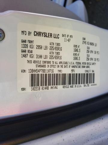Photo 10 from auction – 2008 DODGE GRAND CARA with VIN 1D8HN54P78B110716