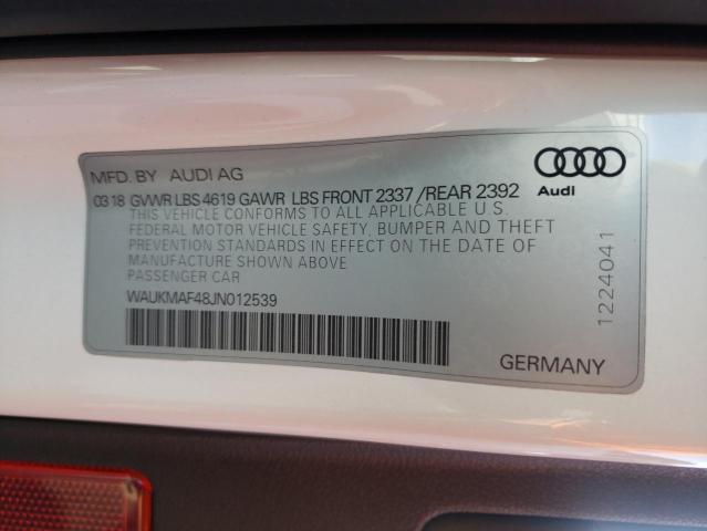 Photo 10 from auction – 2018 AUDI A4 PREMIUM with VIN WAUKMAF48JN012539