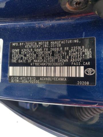 Photo 10 from auction – 2009 TOYOTA CAMRY with VIN 4T1BE46K79U306057