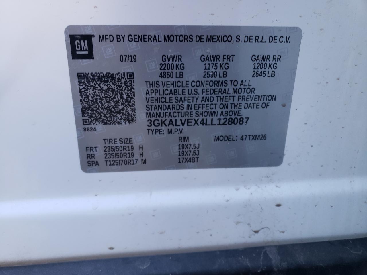 Photo 10 from auction – 2020 GMC TERRAIN SL with VIN 3GKALVEX4LL128087