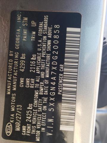 Photo 10 from auction – 2013 KIA OPTIMA EX with VIN 5XXGN4A7XDG200858