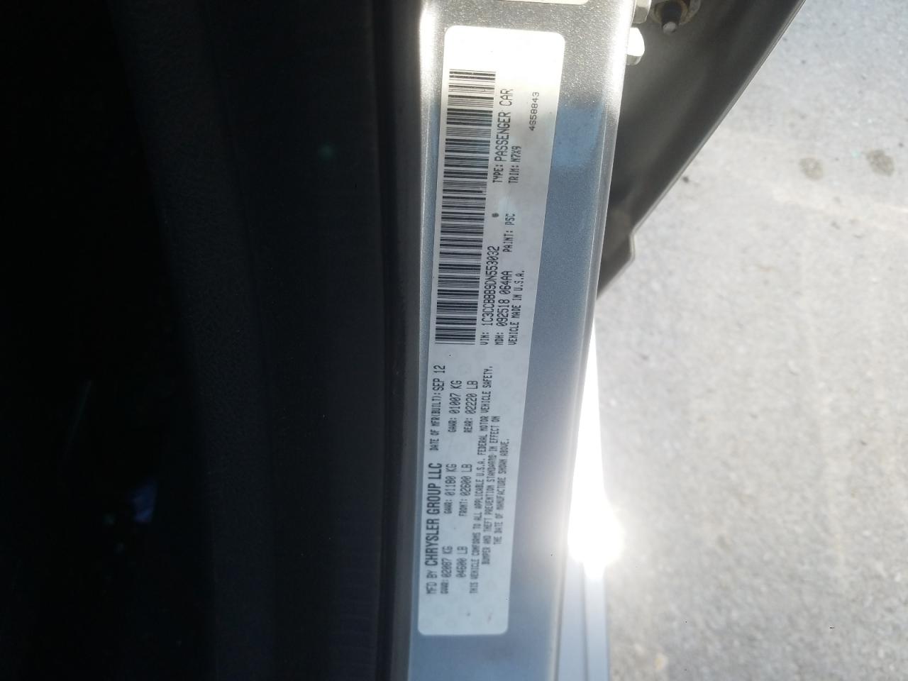Photo 11 from auction – 2013 CHRYSLER 200 TOURIN with VIN 1C3CCBBB9DN553032