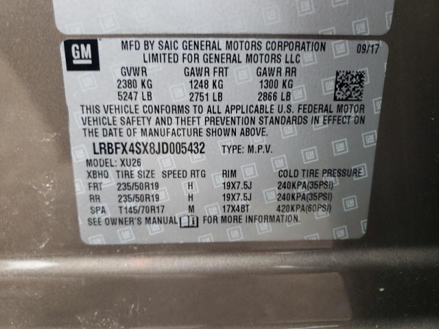 Photo 10 from auction – 2018 BUICK ENVISION P with VIN LRBFX4SX8JD005432