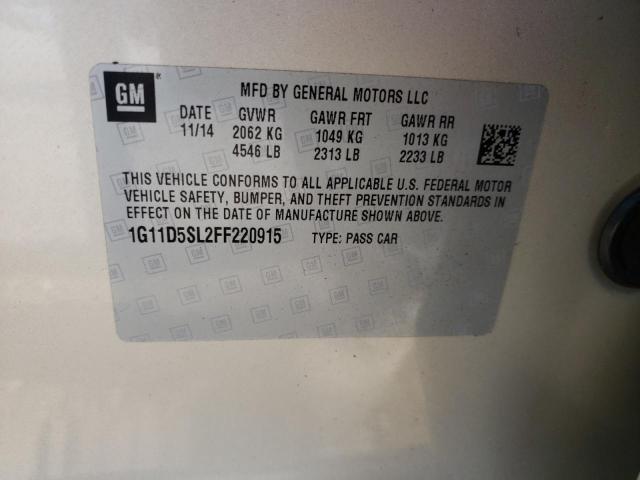 Photo 10 from auction – 2015 CHEVROLET MALIBU 2LT with VIN 1G11D5SL2FF220915