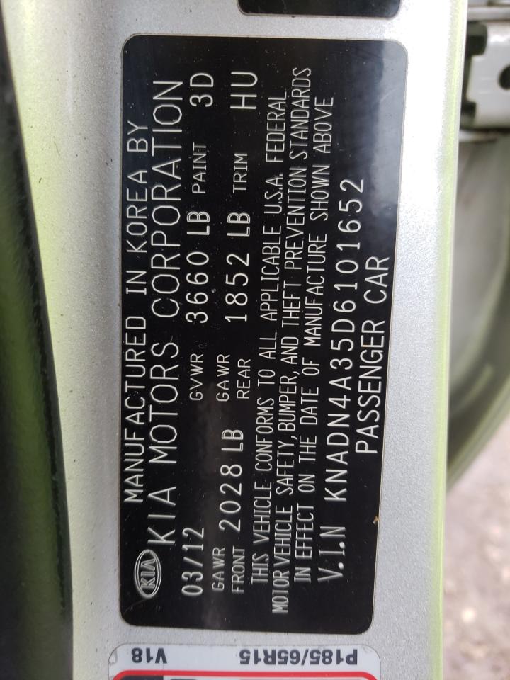 Photo 10 from auction – 2013 KIA RIO EX with VIN KNADN4A35D6101652