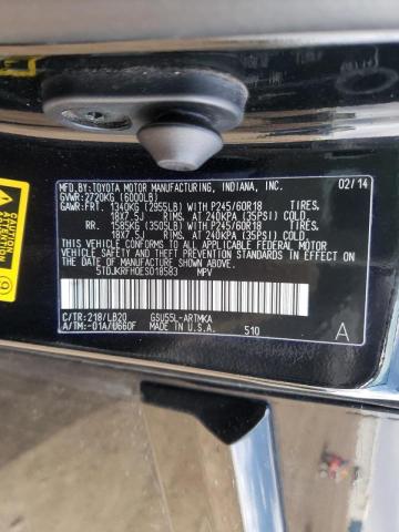 Photo 10 from auction – 2014 TOYOTA HIGHLANDER with VIN 5TDJKRFH0ES018583