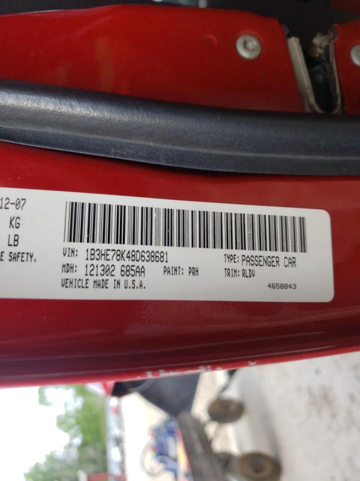 Photo 10 from auction – 2008 DODGE CALIBER R/ with VIN 1B3HE78K48D638681