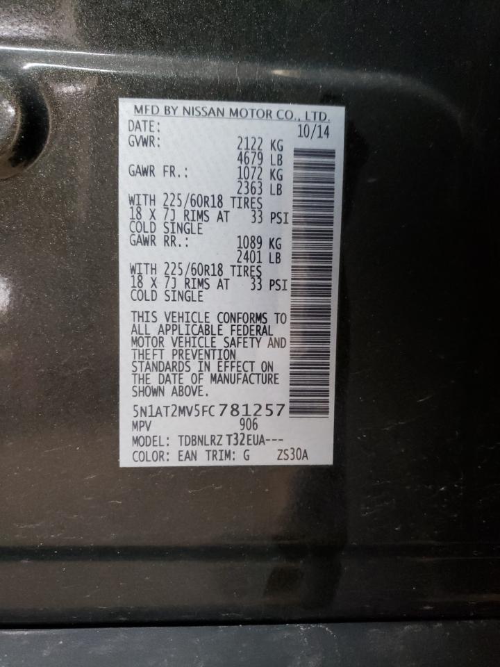 Photo 10 from auction – 2015 NISSAN ROGUE S with VIN 5N1AT2MV5FC781257