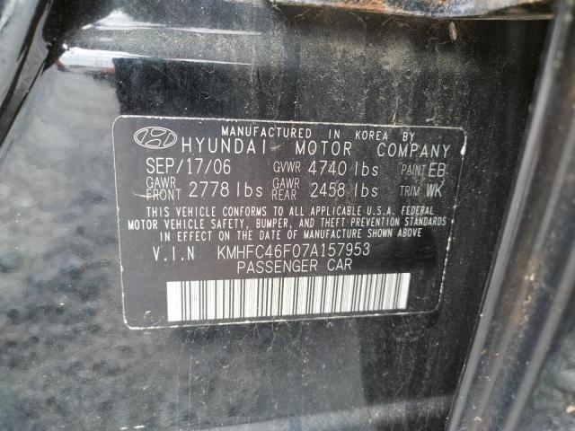 Photo 10 from auction – 2007 HYUNDAI AZERA SE with VIN KMHFC46F07A157953
