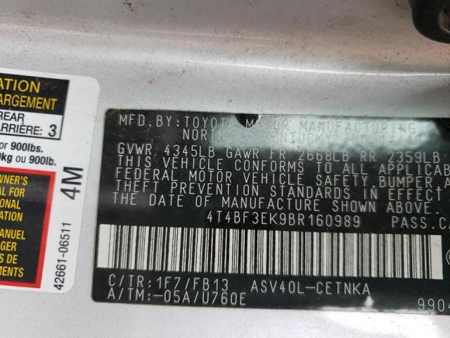 Photo 10 from auction – 2011 TOYOTA CAMRY BASE with VIN 4T4BF3EK9BR160989
