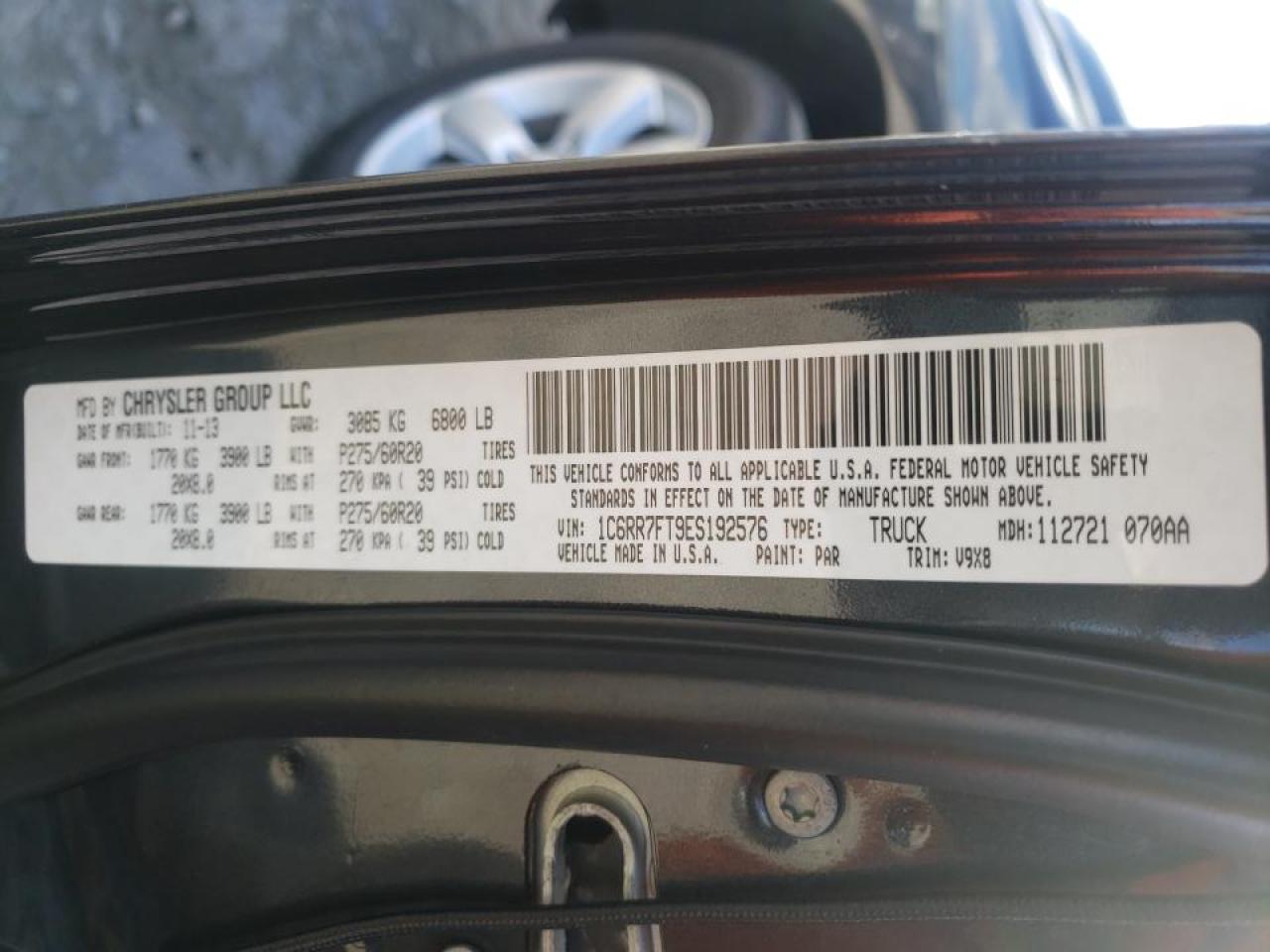 Photo 10 from auction – 2014 RAM 1500 ST with VIN 1C6RR7FT9ES192576