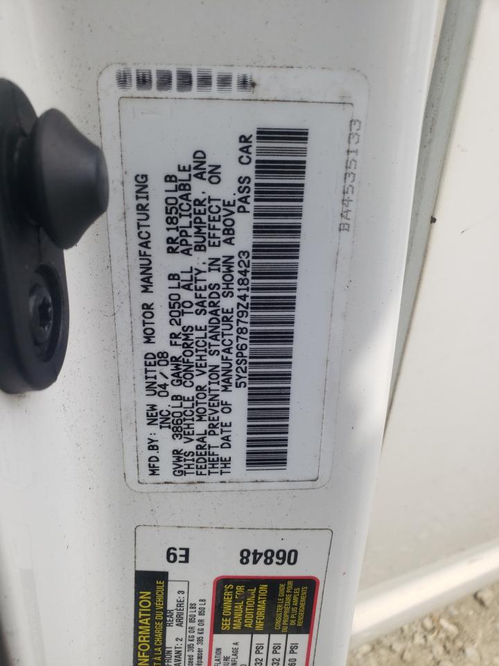 Photo 10 from auction – 2009 PONTIAC VIBE with VIN 5Y2SP67879Z418423
