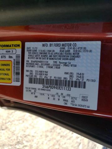 Photo 10 from auction – 2014 FORD FUSION TIT with VIN 3FA6P0D94ER211133
