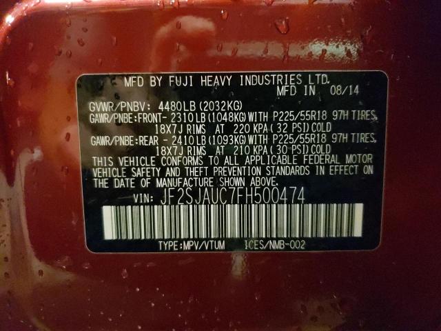 Photo 10 from auction – 2015 SUBARU FORESTER 2 with VIN JF2SJAUC7FH500474
