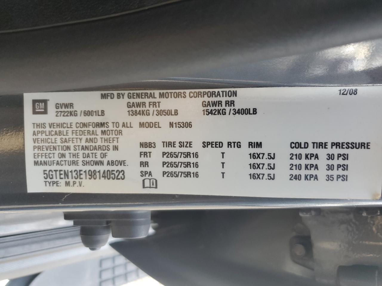 Photo 10 from auction – 2009 HUMMER H3 with VIN 5GTEN13E198140523