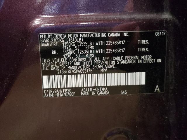 Photo 10 from auction – 2017 TOYOTA RAV4 LE with VIN 2T3BFREV5HW693476