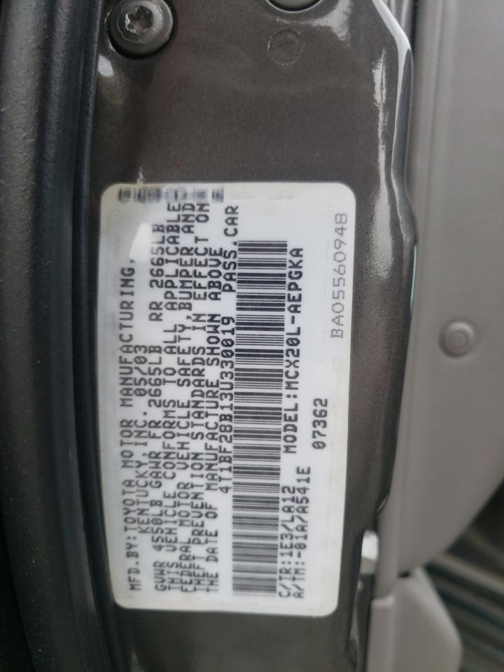 Photo 10 from auction – 2003 TOYOTA AVALON XL with VIN 4T1BF28B13U330019