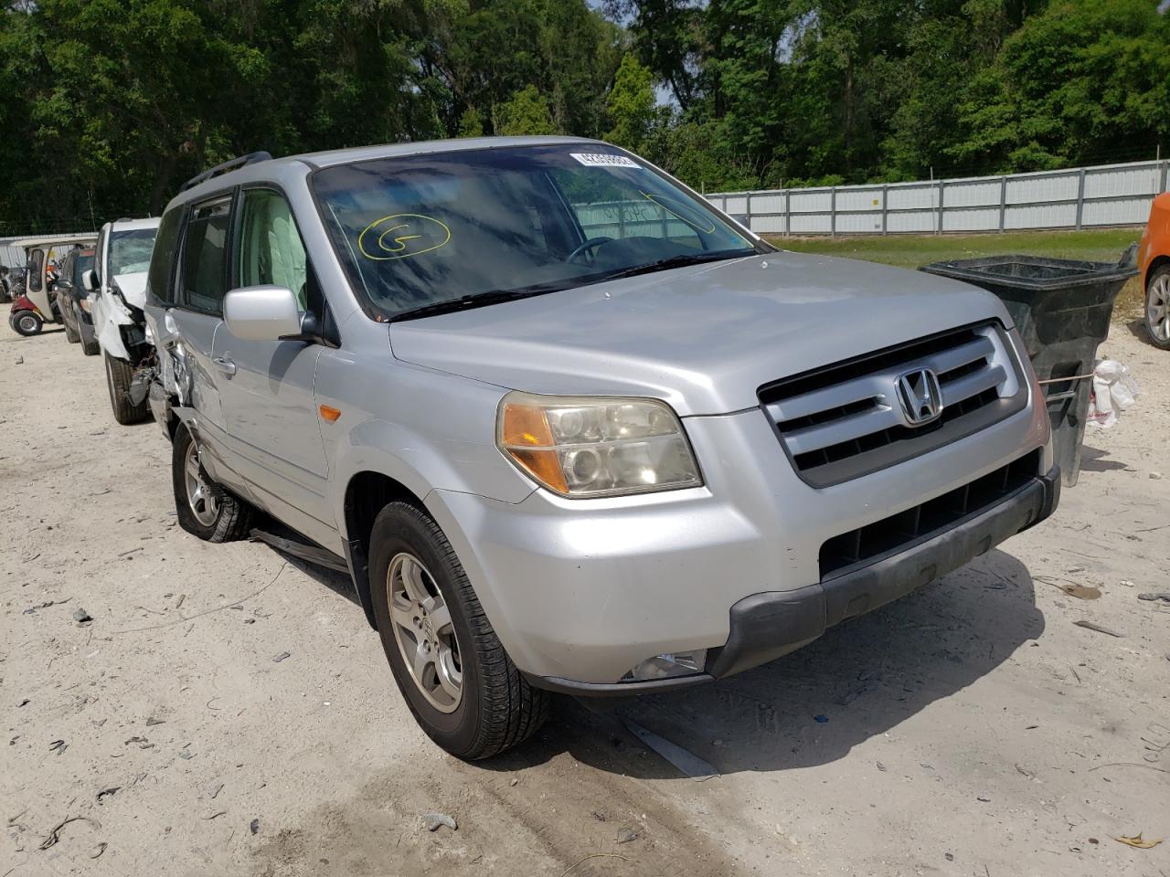 HONDA PILOT SE 2008 with VIN 5FNYF28338B021837 - Photo from auction