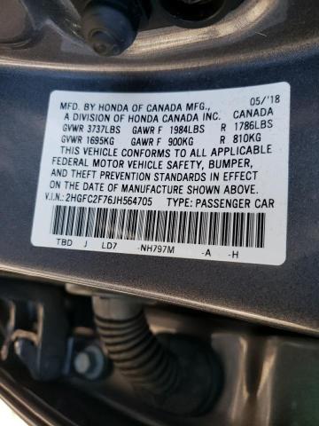 Photo 10 from auction – 2018 HONDA CIVIC EX with VIN 2HGFC2F76JH564705