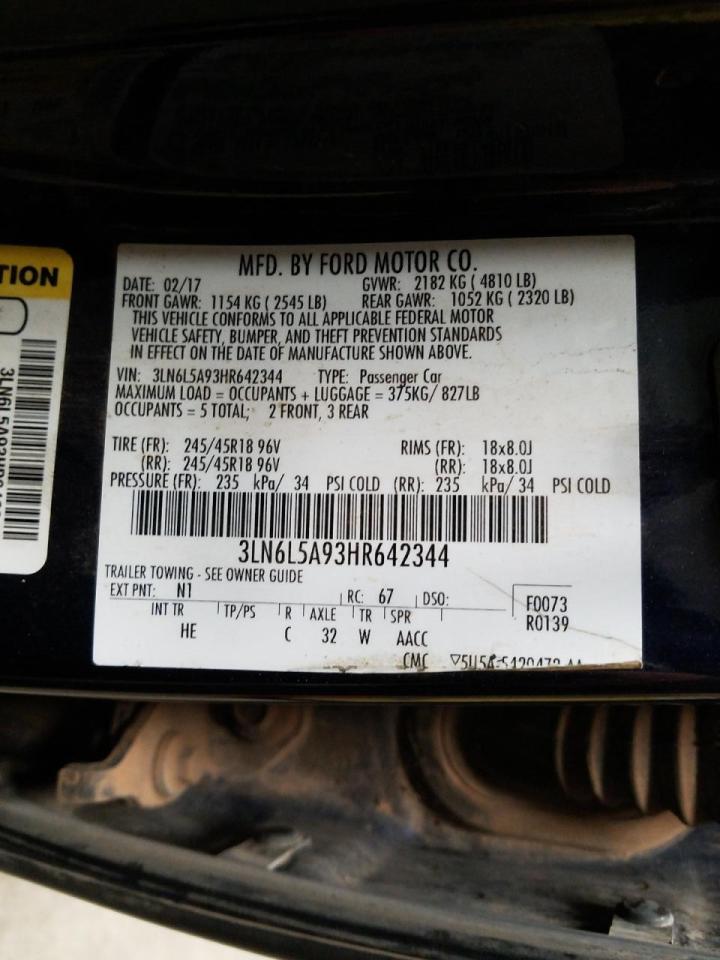 Photo 10 from auction – 2017 LINCOLN MKZ PREMIE with VIN 3LN6L5A93HR642344