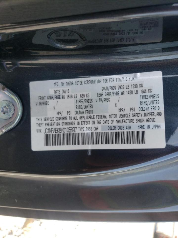 Photo 10 from auction – 2017 FIAT 124 SPIDER with VIN JC1NFAEK8H0105897