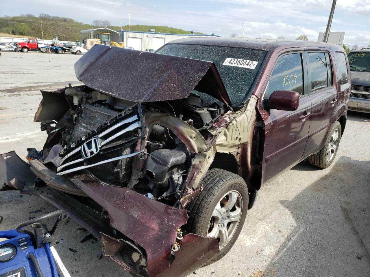 Photo 2 from auction – 2012 HONDA PILOT EXL with VIN 5FNYF3H51CB006933