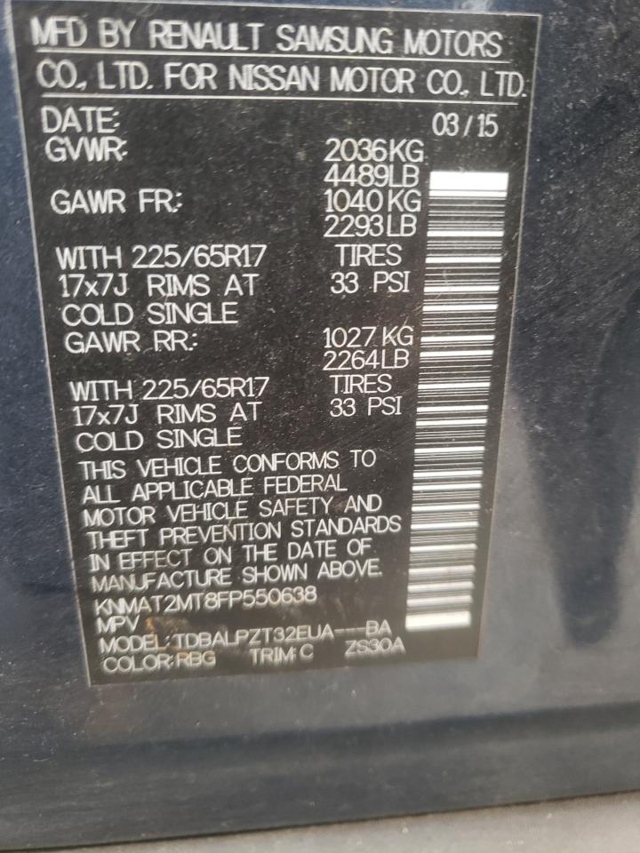 Photo 10 from auction – 2015 NISSAN ROGUE S with VIN KNMAT2MT8FP550638