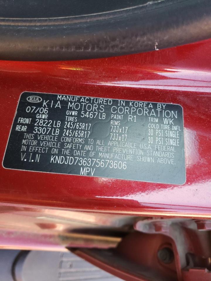 Zdjęcie 10 z aukcji – 2007 KIA SORENTO EX z VIN KNDJD736375673606