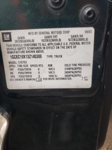 Zdjęcie 10 z aukcji – 2003 CHEVROLET SILVRDO LT z VIN 1GCEC19X13Z145308