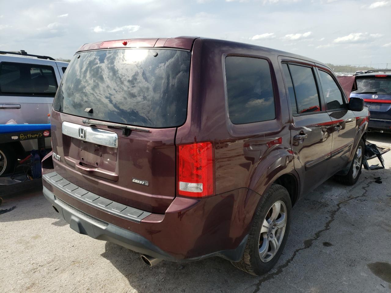 Photo 4 from auction – 2012 HONDA PILOT EXL with VIN 5FNYF3H51CB006933