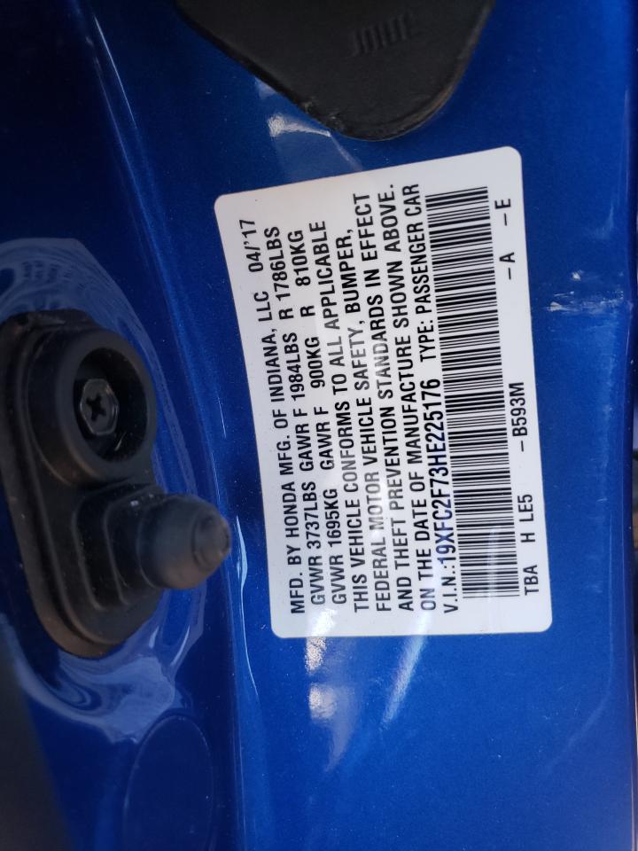 Photo 10 from auction – 2017 HONDA CIVIC EX with VIN 19XFC2F73HE225176
