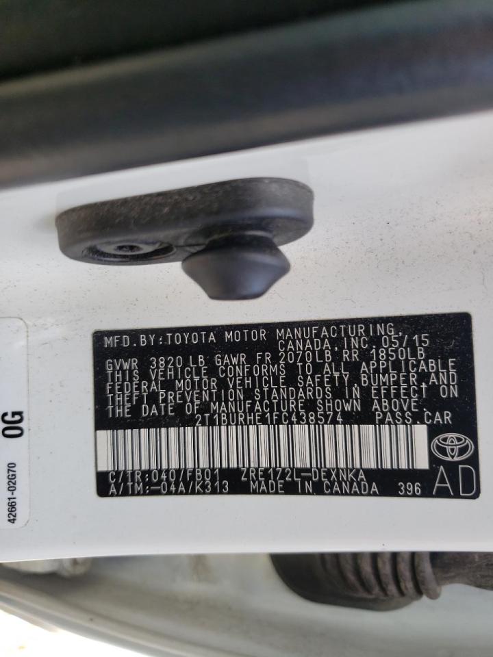 Photo 10 from auction – 2015 TOYOTA COROLLA L with VIN 2T1BURHE1FC438574