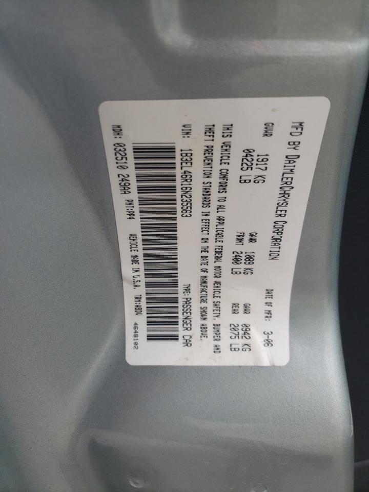 Photo 10 from auction – 2006 DODGE STRATUS SX with VIN 1B3EL46R16N235563