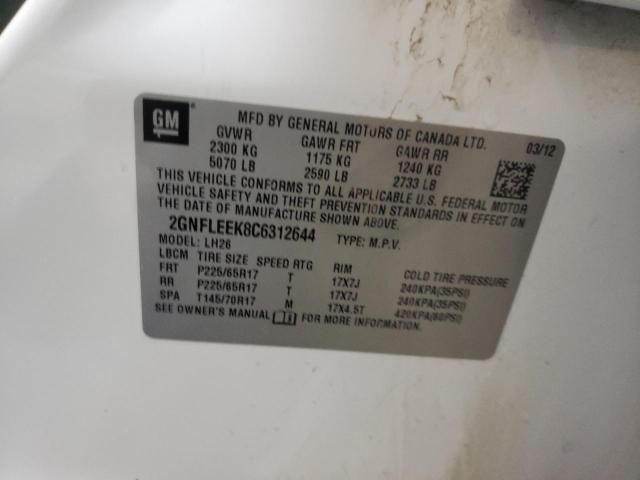 Foto 10 de la subasta – 2012 CHEVROLET EQUINOX LT con VIN 2GNFLEEK8C6312644