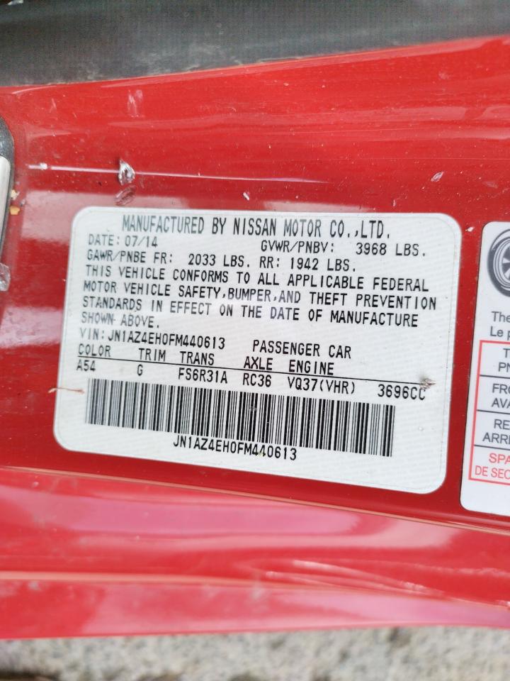 Photo 10 from auction – 2015 NISSAN 370Z BASE with VIN JN1AZ4EH0FM440613
