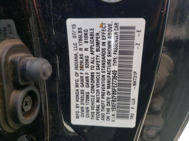 Photo 10 from auction – 2015 HONDA CIVIC EX with VIN 19XFB2F86FE273649
