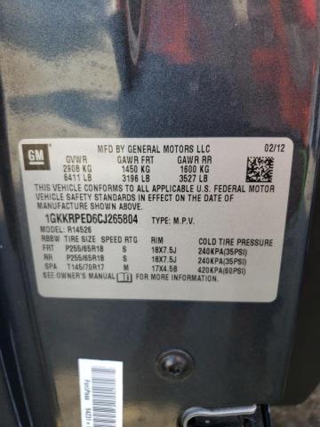 Photo 10 from auction – 2012 GMC ACADIA SLE with VIN 1GKKRPED6CJ265804
