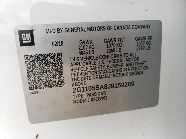 Photo 10 from auction – 2018 CHEVROLET IMPALA with VIN 2G1105SA8J9159209