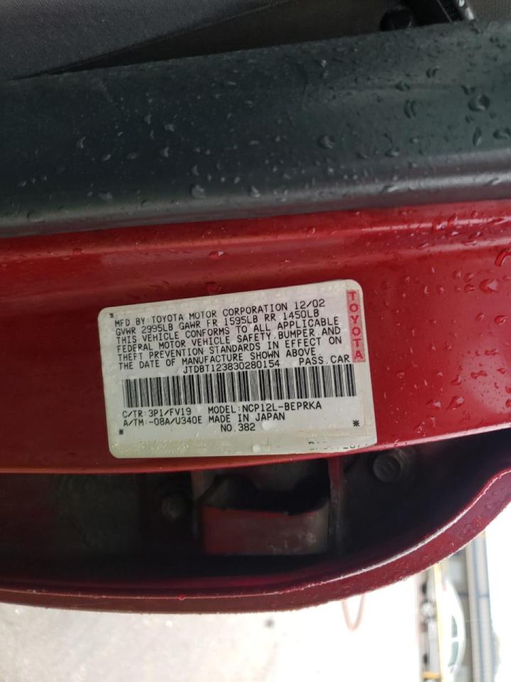 Photo 10 from auction – 2003 TOYOTA ECHO with VIN JTDBT123830280154