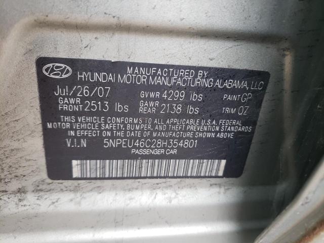 Photo 10 from auction – 2008 HYUNDAI SONATA SE with VIN 5NPEU46C28H354801