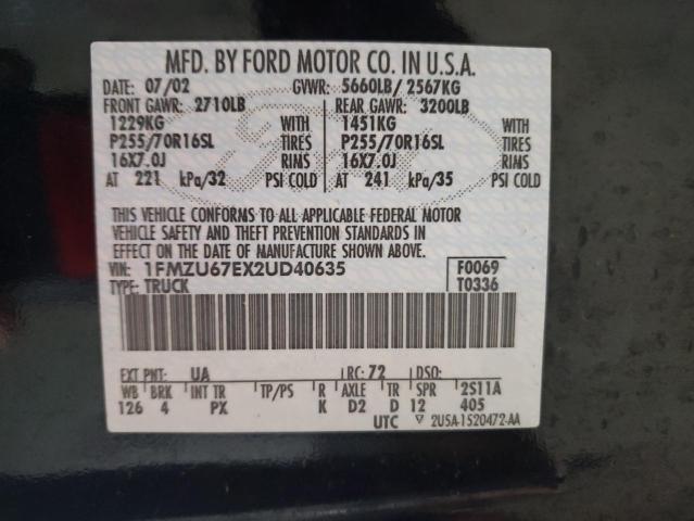 Photo 10 from auction – 2002 FORD EXPLORER S with VIN 1FMZU67EX2UD40635