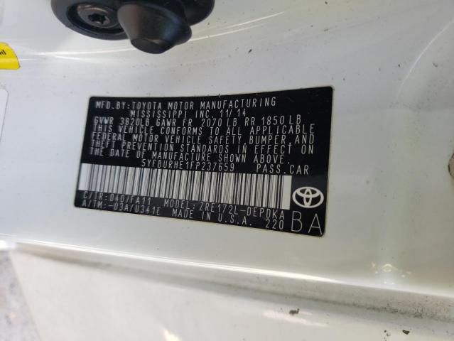 Photo 10 from auction – 2015 TOYOTA COROLLA L with VIN 5YFBURHE1FP237659